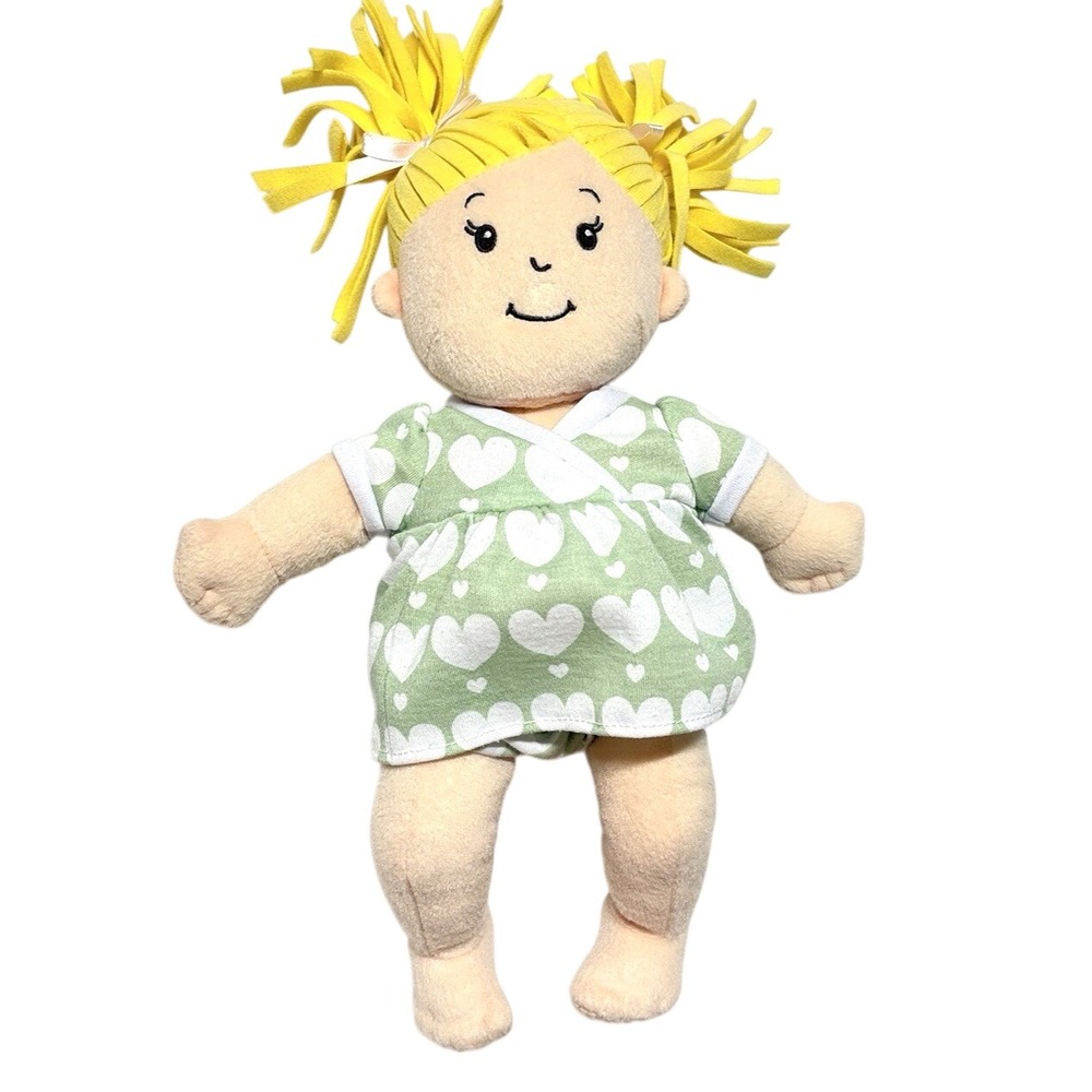 Baby Stella Doll Manhattan Toy Blonde Hair Soft Plush Magnetic Mouth Pigtails